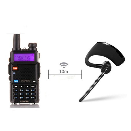 Baofeng UV-5R 8W Walkie Talkie Radio a due vie con Bluetooth PTT Auricolare/cuffie 