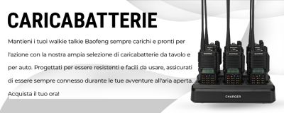 Scopri i caricabatterie Baofeng in magazzino in Europa.